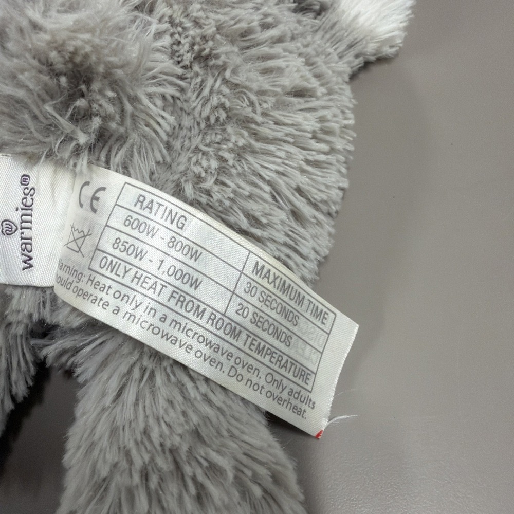 Warmies Microwavable Plush Husky Dog 10" Gray Cream Stuffed Animal Heat Therapy - Picture 8 of 11